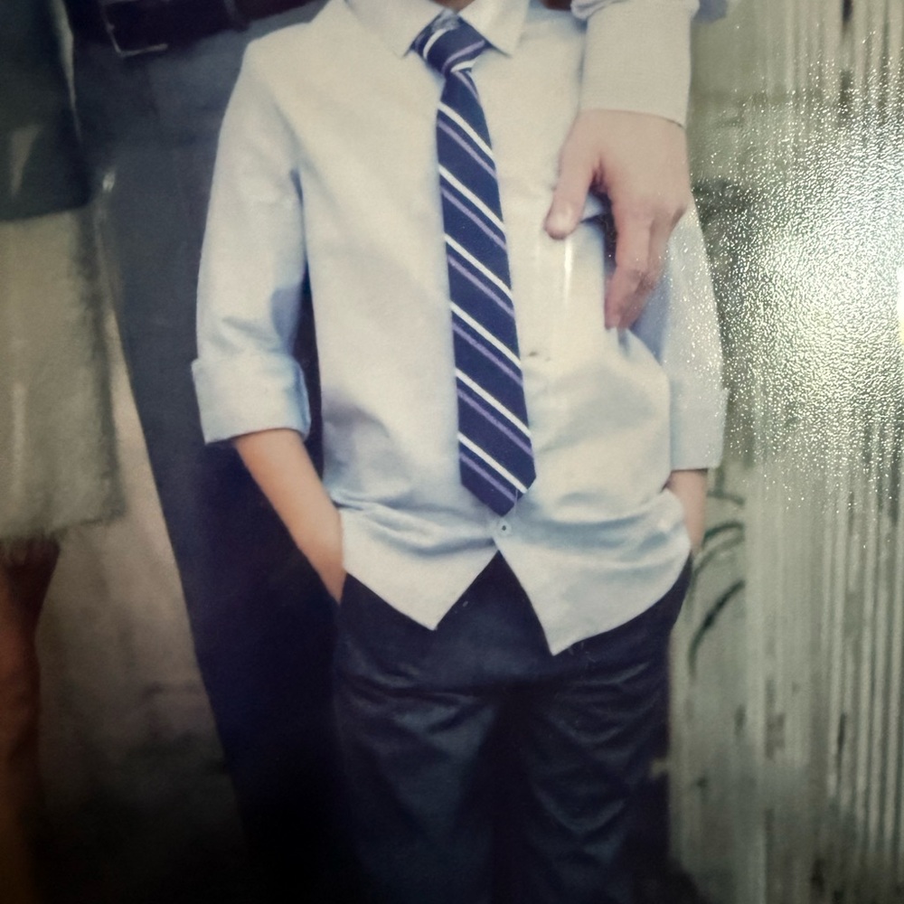 Boys Nordstrom Tie Striped Pre-tied Zipper in Purple and Navy
